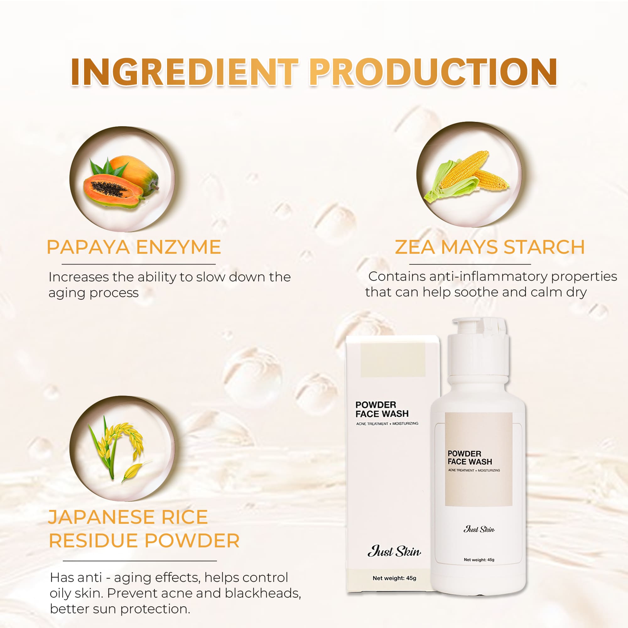 Powder Face Wash Justskin V1